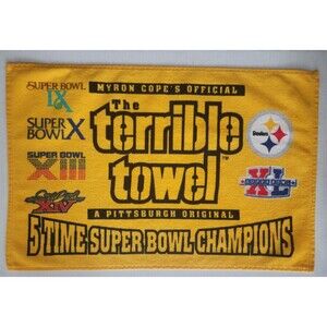 NFL Pittsburgh Steelers 5 Super Bowl Champions Terrible Towel Yellow Myron Copes